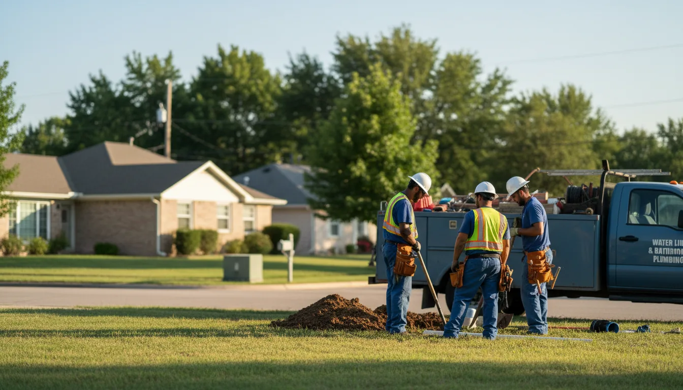 Residential water line and bathroom plumbing service in Carbon, IA